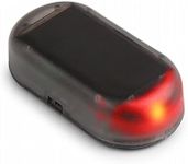 Solar Power Dummy Car Alarm Red LED Light Simulate Imitation Security System Warning Anti-Theft Flash Blinking Lamp