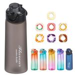 HJCE Air Water Bottle with Flavour Pods, 900ml Starter Set BPA Free Drinking Bottles Flavour Pods Scented 0 Sugar and Water Cup for Outdoor Sports (With 7 Flavour Pods) (Frosted Black + 7 Flavor Pods)