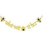 Festiko Gold Glitter What Will It Bee Banner for Bumble Bee Party Decoration