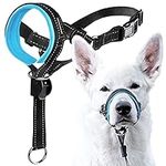 GoodBoy Dog Head Halter with Safety Strap - Stops Heavy Pulling On The Leash - Padded Headcollar for Small Medium and Large Dog Sizes - Head Collar Training Guide Included (Size 3, Blue)