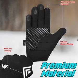 WESTWOOD FOX Kids Thermal Gloves, Black, Size M