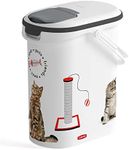 Curver Food Container 4 kg I 10 L, White/Grey/Love Pets Cats, 1 Piece (Pack of 1), 241098