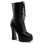 Pleaser Women’s Electra-1020 Unlined classic boots half length, Nero (Blk Faux Leather), 10 UK