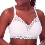 Bali Lace Desire Wireless Bra, Full-Coverage Wirefree Bra, ComfortFlex Fit Convertible Bra for Everyday Wear, White, Medium