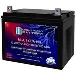 ML-U1-CCAHR - 12V 320 CCA U1 - SLA Starting Battery for Lawn, Tractors and Mowers - Mighty Max Battery Brand Product (3878105)