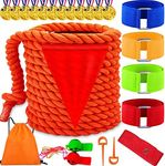 Lubibi Sports Days Kit,20ft Tug Of War Rope Kit With Three-legged Race Band Whistles Medals Marking Line Carry Bag, Outdoor Play Sports Day Family Party Beach Party Game For Kids Adults