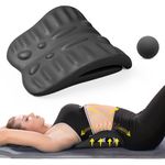 RESTCLOUD Back Stretcher for Back Pain Relief, Back Stretching Cushion, Chronic Lumbar Support Pillow Helps with Spinal Stenosis, Herniated Disc and Sciatica Nerve Pain Relief Lumbar Stretcher (Black)