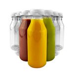 Signature Packaging - Reusable Plastic Smoothie Juice Bottles - 500ml - 20 Pack