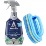 Astonish Specialist Limescale Remover Spray cleaning kit, for dissolving and preventing Limescale and Rust buildup 750ml. Paired with Cleaning Scrub Sponge Brush, for Kitchen, Bathroom, Floor, Tiles.