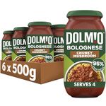 Dolmio Bolognese Chunky Mushroom Pasta Sauce Jar, Bulk Multipack 6 x 500g