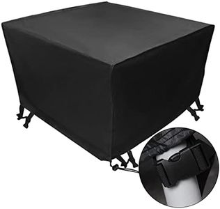 Xiliy Copertura per Mobili da Giardino da Esterno Tabella Impermeabile per Mobili Poliestere Oxford Nero 126 x 126 x 74 cm