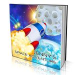 Personalised Story Book by Dinkleboo - "Space Adventure" - A Story About Your Son or Daughter Going to The Moon - for Children Aged 0 to 8 Years Old - Smooth, Matte Finish. Soft Cover