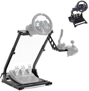 JINJNCAN Racing Steering Wheel Stand for Logitech G920/G25/G27/G29 Wheel, Driving Gaming Simulator Racing Rig, Not Including Pedal & Shifters (Black)