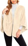 Ekouaer Womens Wearable Blanket Casual Blanket Lightweight Soft Shawl Wrap Poncho Cardigan Capes Warm TV Winter Coat Apricot