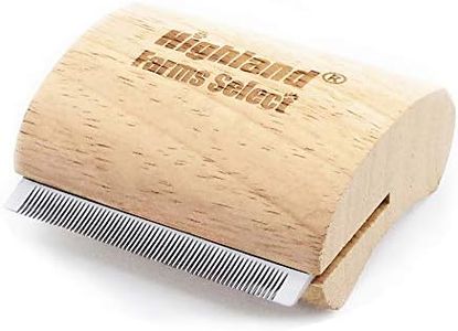 Highland Farms Select Deshedding Grooming Tool for Dogs, Cats & Horses, Ergonomic Design Wood Groom Brush, Professional Pet Groomer, Painlessly Remove for Short & Long Hair, Fur & Dirt - 2.5 Inches