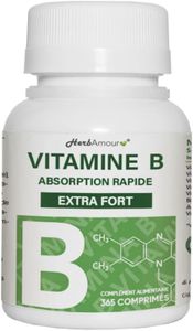 VITAMINE B EXTRA FORTE | 365 Comprimés (Stock Pour 12 Mois) | Complexe de Vitamine B Avec Vitamine B1, B2, B3, B5, B6, B12, Avec Biotine, Acide Folique Et Vitamine B12