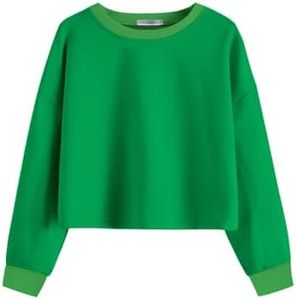 Arshiner Girls Crop Tops Kids Long Sleeve Pullover Sweatshirts Girls Cropped Crewneck Sweatshirt Green Sweatshirt Kids Girls Long Sleeve Shirts Size 7-8