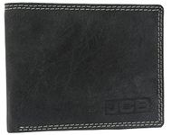 JCB - Vintage Leather Wallet, Black - Built-in RFID Technology - Mens Accessories - 8 Credit Card Holder - Includes Zip Coin Pocket, Flap ID Holder - Designer Wallets for Men - Gift Boxed