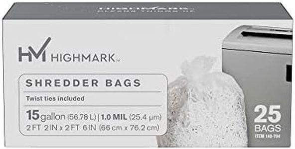 Highmark Shredder Bags, 1 mil, 15 Gallons, Clear, Box Of 25, DP00704