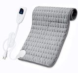 Cuplu 30"x16" Extra Large Electric Heating Pad - 6 Adjustable Temperature Settings - Auto Shut Off, Heating pads electric for Shoulders, Neck, Abdomen, Back, Limbs, etc. Machine Washable (Tabby Gray)…