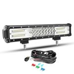 Willpower 15 Inch Led Light Bar Spot Flood Combo 21600lm Led Bar 12V With Wiring Harness Led Off Road Lights Work Driving Light Fog Lamps for Truck Car ATV SUV