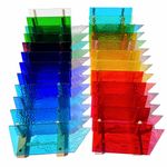 ILLUCKAI 24 Sheets Transparent Stained Glass Sheets Variety Pack, 4 X 6 inch Cathedral Glass Mosaic Tiles for Home Decor, Stained Glass Supplies for Art Glass Projects and Mosaic Crafts