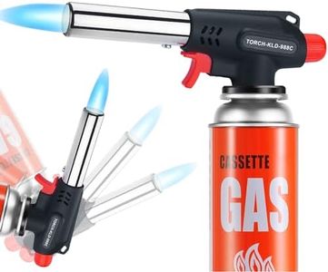 Butane Blow Torch, Professional Gas Burner, Kitchen Blow Lighter Ignition Gun, Adjustable Flame, 360° Reverse Use for Creme Baking Cooking BBQ Camping Welding Soldering Master(Butane Gas Not Included)