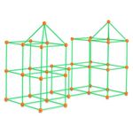 VEVOR Fort Building Kit for Kids, 140PCS Glow in The Dark STEM Building Toys, Educational Gift for 4 5 6 7 8+ Year Old Boys & Girls Indoor Outdoor Kids Fort Building Kit with 96 Rods and 44 Balls