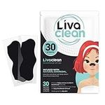 Livaclean 30 CT Charcoal Blackhead Remover Pore Strips - Blackhead Remover Strip - Black Head Nose Strips Black Head Extract Stripes