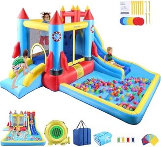 AKEYDIY Bounce House Rocket Blast Bouncy Castle - 13X12ft Inflatable Water Slide Bounce House for Kids 3-12 & Slide Park,Pool,Climbing Wall,Bouncer Area,Gift Bounce House for Kids Indoor/Backyard