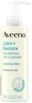 Aveeno Calm + Restore Facial Cleanser for Sensitive Skin, Hydrating Gentle Milky Face Cleanser with Nourishing Oat and Feverfew, Hypoallergenic Formula, Fragrance Free, 7.8 FL OZ