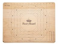 KitchenCraft Home Made Pastry Board with Measurements, Beechwood, Brown, 45 x 35 cm