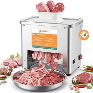 Newhai Upgraded Meat Cutter Machine, Commercial 3.5mm Electric Meat Slicer Shredded Cutting Machine, Stainless Steel 350lb/h, for Slices Strips Cubes (Meat thickness: 3.5mm)