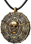 Spooktacular Creations Halloween Pirate Coin Necklace Pirate Skull Necklace Accessories for Men Women Kids Halloween Cosplay, Pirates Costume, Halloween Dress Up Party Favors