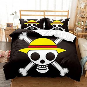 ONE Piece Double King Sze Bed Quilt Case,Japanese Anime Print Thickened Bedding Sets Full Size,Quilt Cover * 1 Bed Sheet 1 Pillowcase * 2,A-679,AU-Double:71"x83"(180x210cm)