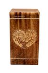 Hind Handicrafts Heart Shaped Tree of Life Wooden Urns for Human Ashes Adult Large - Rosewood Cremation Urn for Ashes - Burial Urn for Columbarium - Funeral Urn Box (Tree, 250 LB - Hardwood)