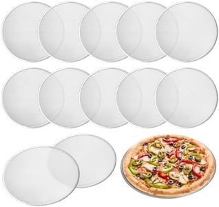 TANEMUDO 12 Pcs Pizza Pan with Holes 16 Inch Pizza Screen Tray Aluminum Seamless Round Pan for Oven Nonstick Baking Sheet for Kitchen Bakery Restaurant BBQ Party Cookware Supplies