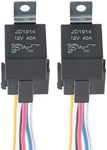 GTIWUNG 12V 40A Car Relay Harness, 5 Pin SPDT Relay for Automotive/Truck/Motor, Contactor Relay Switch Power with Color-labeled Wires, Changeover Relay Waterproof, 2 Pack