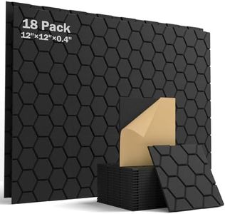 Soundsbay Acoustic Panels Self-Adhesive, 18 Pack Sound Proofing Panels High Density Sound Absorbing Panels for Wall, Recording Studios, Home, Office 30x30x0.9cm