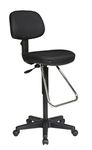 Work Smart Office Star Pneumatic Drafting Chair with Casters and Chrome Teardrop Footrest, Fabric Stool and Back