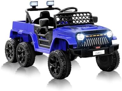 Kiddokidz 12V Power Wheels Jeep for Kids - Ride On Truck Car w/2WD/4WD Switch w/Parent Remote Control, 6 Wheels Suspension Electric Car for Kids, Blue