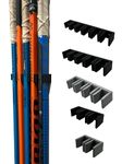 Bold Print Labs Wall Mount Hockey Stick Holder | Ice Hockey Stick Organizer (Black, 4 Stick Wall Mount)