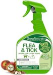 GoneNaturally Flea and Tick Spray for Cats & Home– Natural Flea and Tick Prevention for Cats– Bed Bug & Multi-Insect Killer– Scentless Plant-Based Formula Kills on Contact (16 oz)