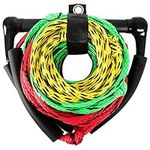 75 FT 4-Section Wakeborading Line with Handles Water Ski Rope Tube Tow Rope Multicolour