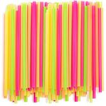 [100 Pack] Wide Smoothie Straws, Assorted Colors