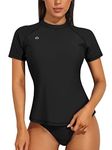 ATTRACO Ladies Rash Vest Short Sleeve Summer Sun Protection Swim Shirt Surf Tops