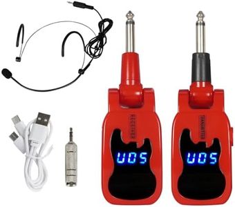 Devilclaw Wireless Guitar System with Microphone Headset, UHF Wireless Headset Mic Transmitter Receiver 2 in1for Guitar Bass Electric Instruments