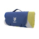 CGEAR Sandlite – Patented Sand-Free Beach Mat – Multi Use Outdoor Camping Mat, Picnic Blanket, Exercise Stretching Mat – Rollup Compact –Great for Families (Yellow Lobster, Large)