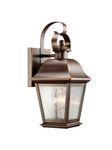 Kichler Lighting 9707OZ Mount Vernon 1 Light 12.5-Inch Outdoor Wall Mount Lantern, Olde Bronze with Etched Seedy Glass