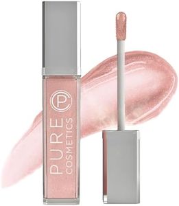 Pure Cosmetics Pure Illumination Lip Gloss - LED-lit Applicator w/Side Mirror - Non-Sticky, Moisturizing & Hydrating Lip Glosses - Soothes & Protects Dry Chapped Lips (Nude Beach)